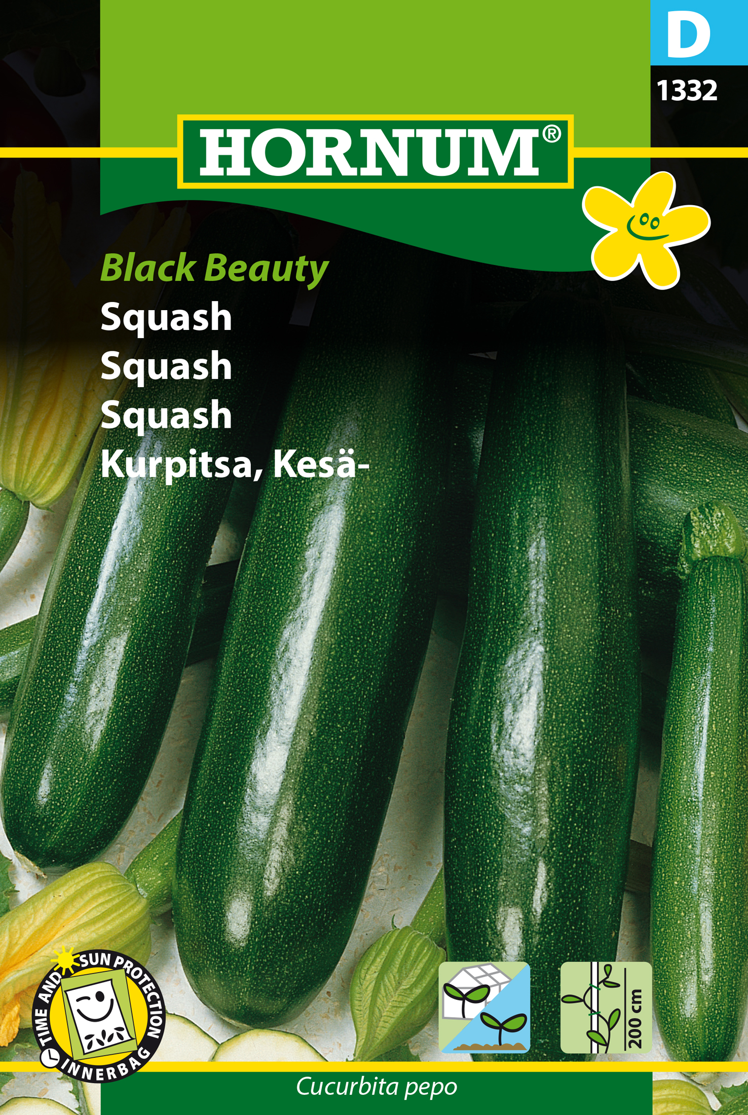 Fræ Kúrbít Cucurbita pepo Black Beauty