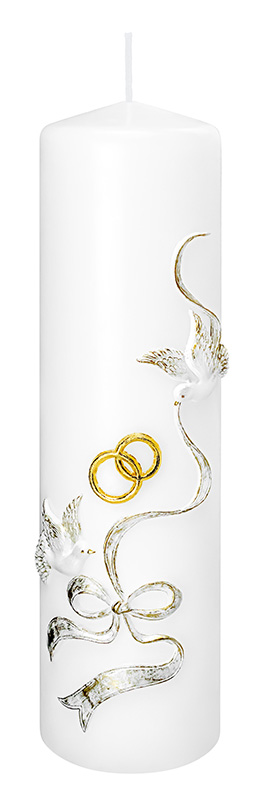 Haminjukerti Dúfur 7*25cm hvítt með gylltu