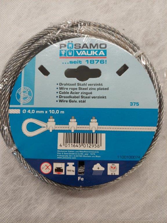 Vír stálvír 4 mm - 10 m 41404