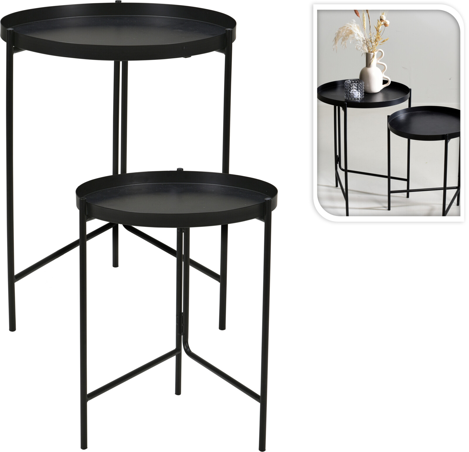 Hliðarborð svart stærra