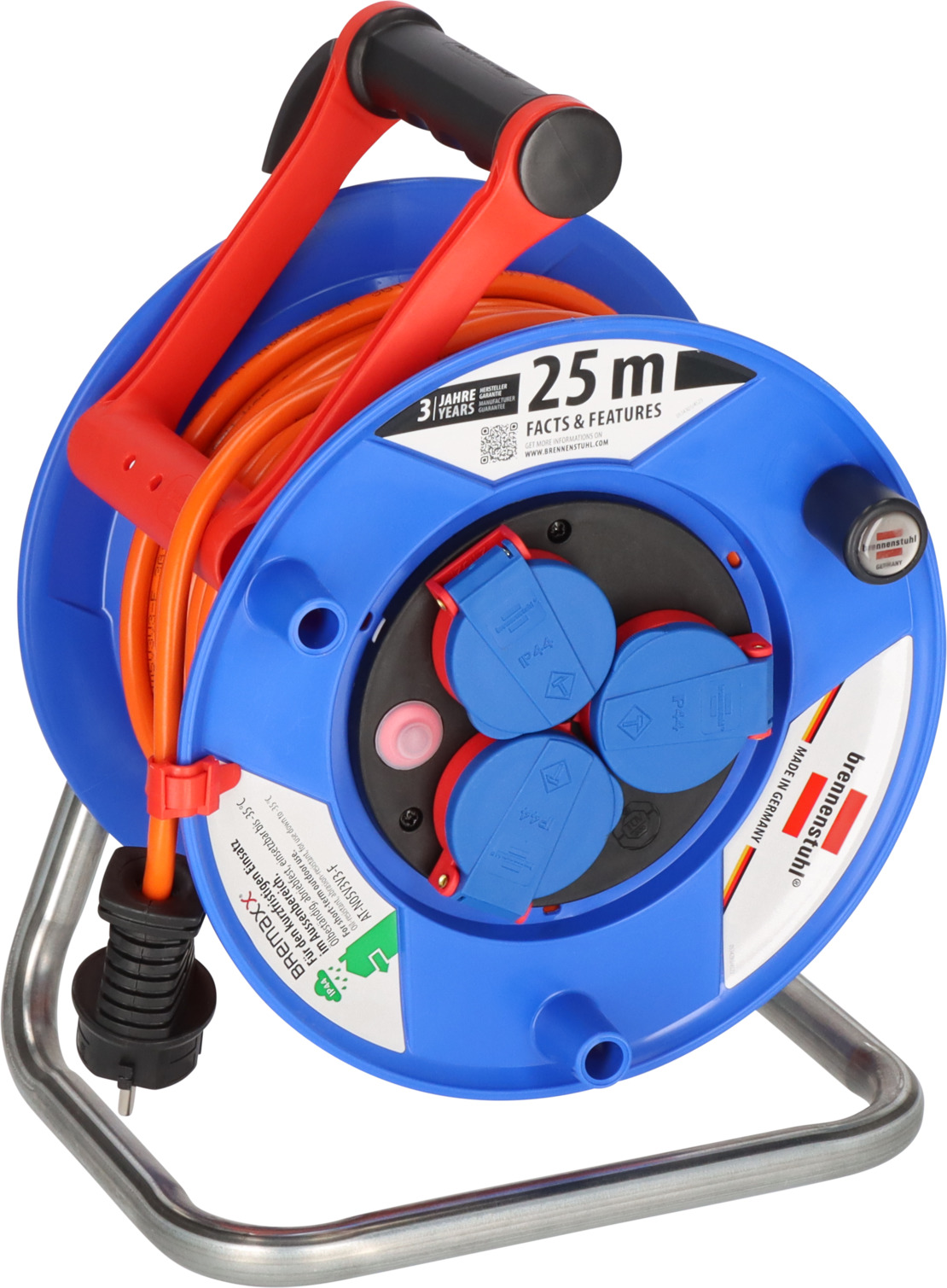 KAPALKEFLI 25M PVC ORANGE 3x1,5 IP44, GARANT 3-TENGLAR