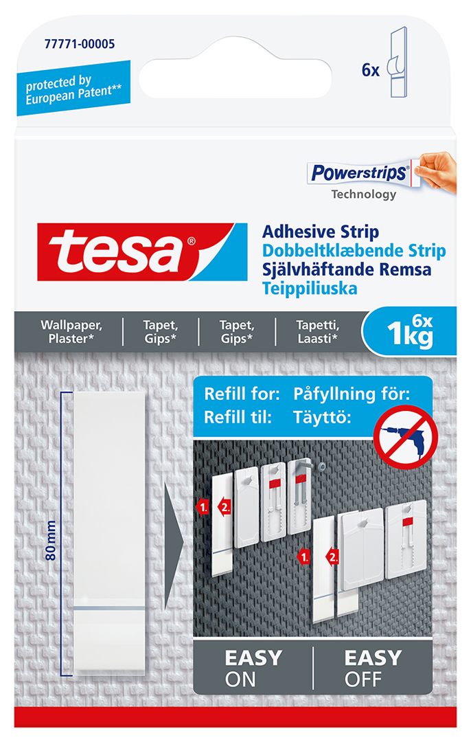 Tesa Powerstrip 1KG fyrri hrjúfa veggi/gips