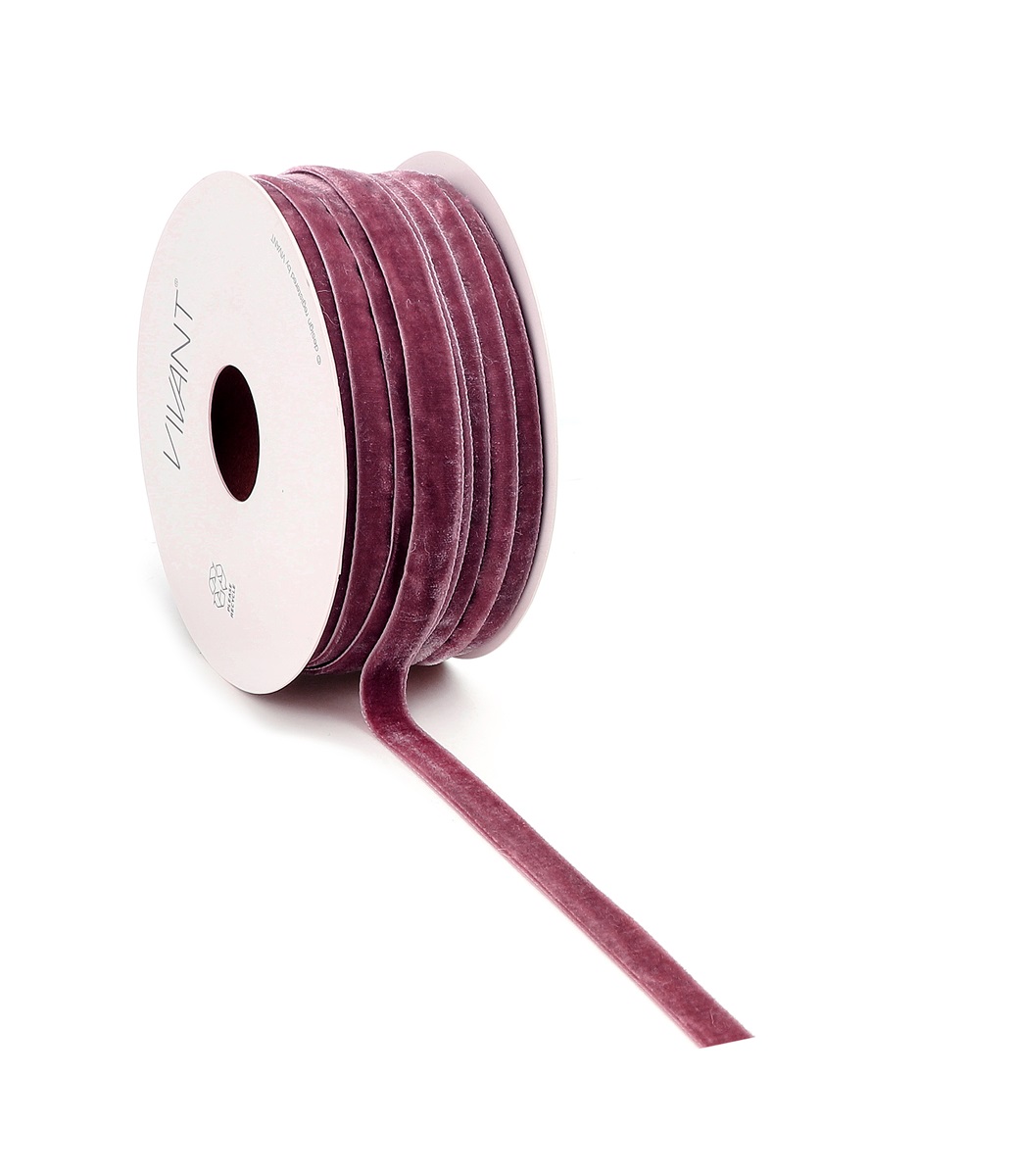 Borði velvet 9mm*20m d. bleikur