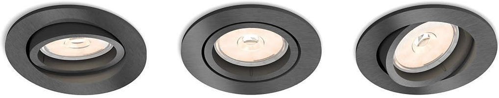 Innfellt ljós Philips Donegal grár 3xNW  POD-50393-99-PN