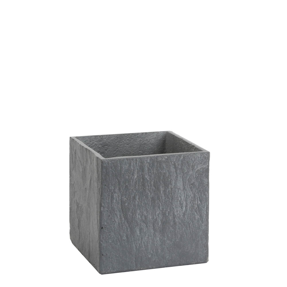 Pottur Slate 15x15cm sand-sement grár
