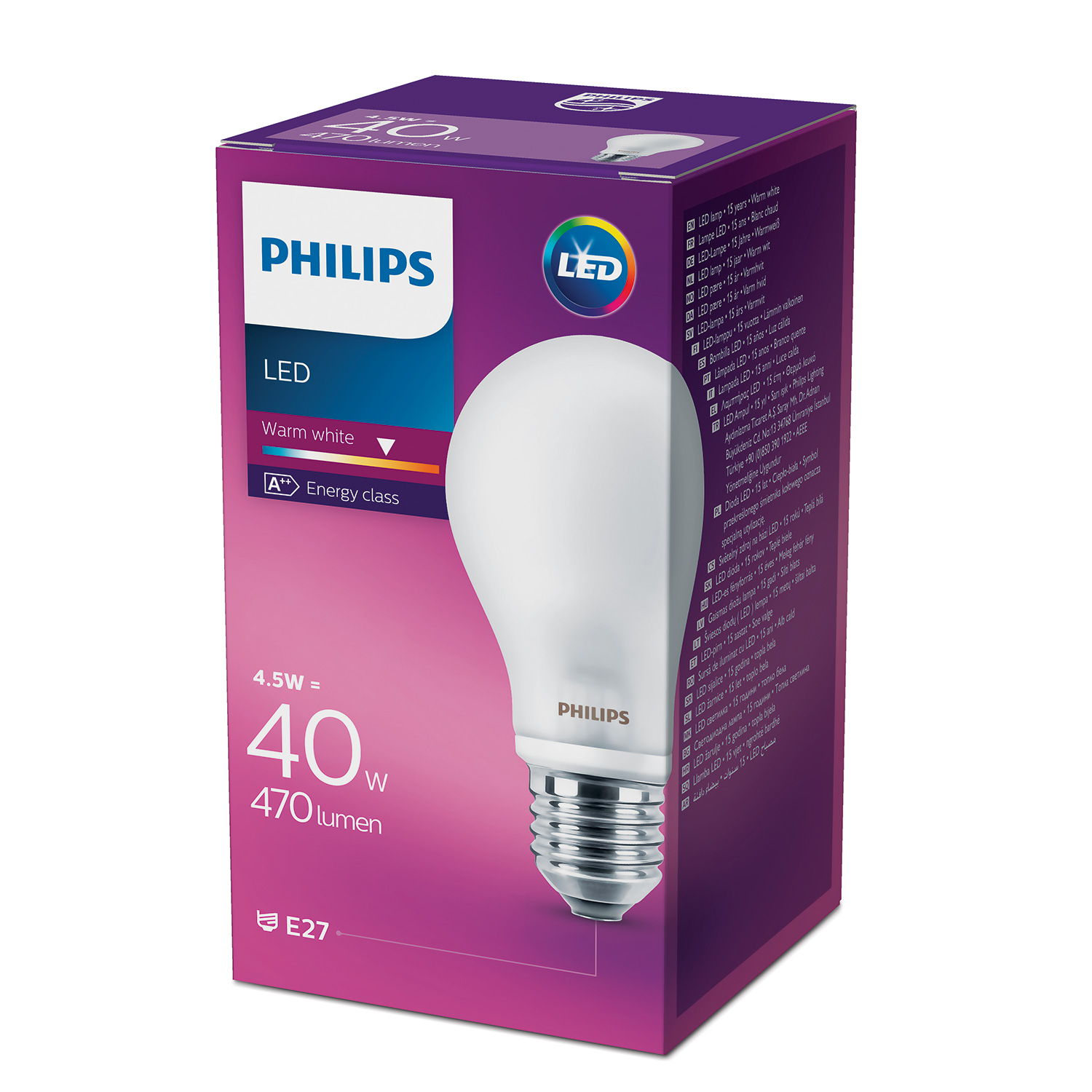 Led Alm. pera mött E27 40W ódimmanleg