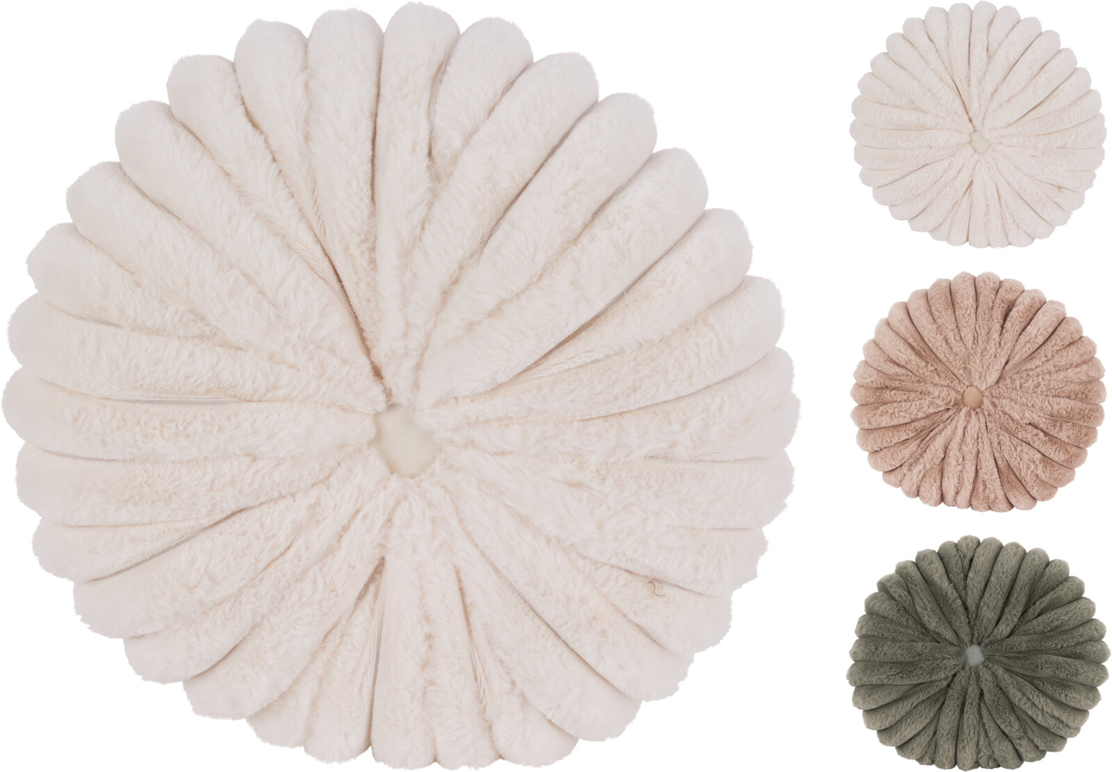 Púði hringlaga 38cm 3 litir