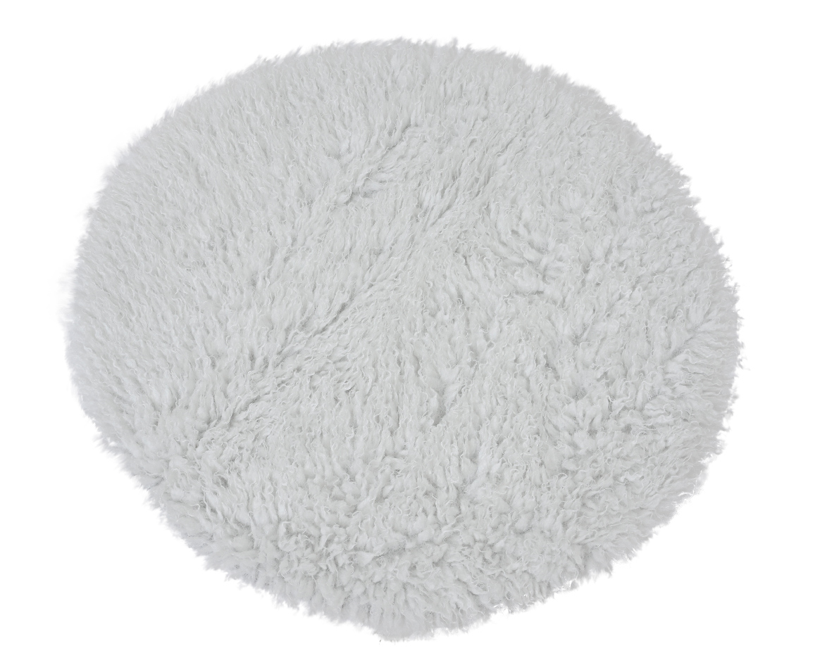 Motta úr pólýester hringlaga 90cm hvítt