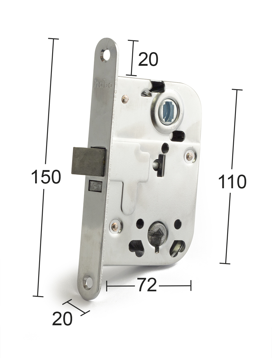 Hurðarskrá inni 2014 króm hægri & vinstri Habo