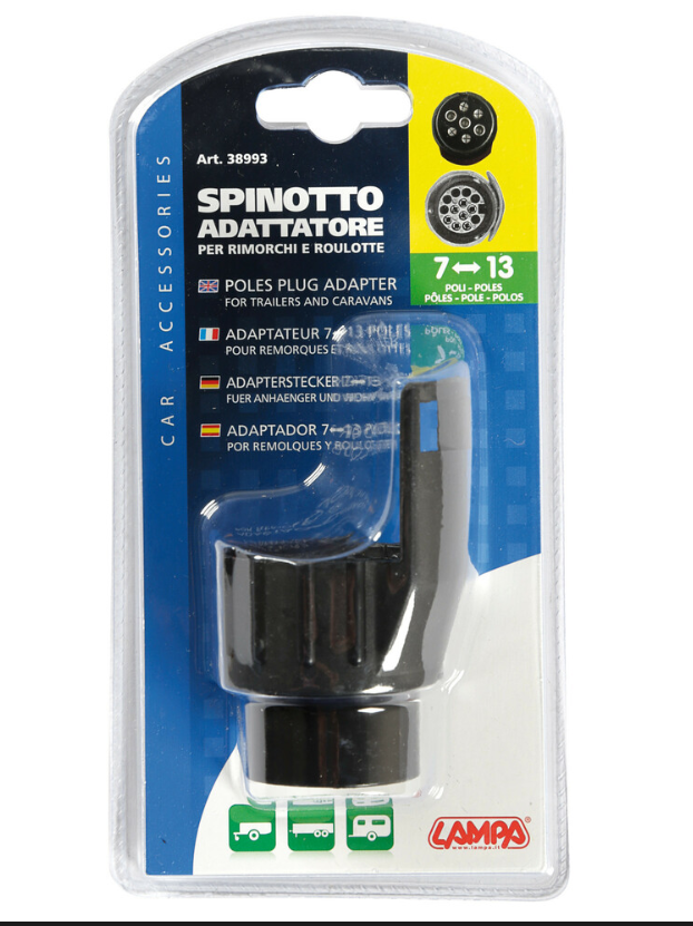 Tengivagnatengi 12V 7/13 póla plast