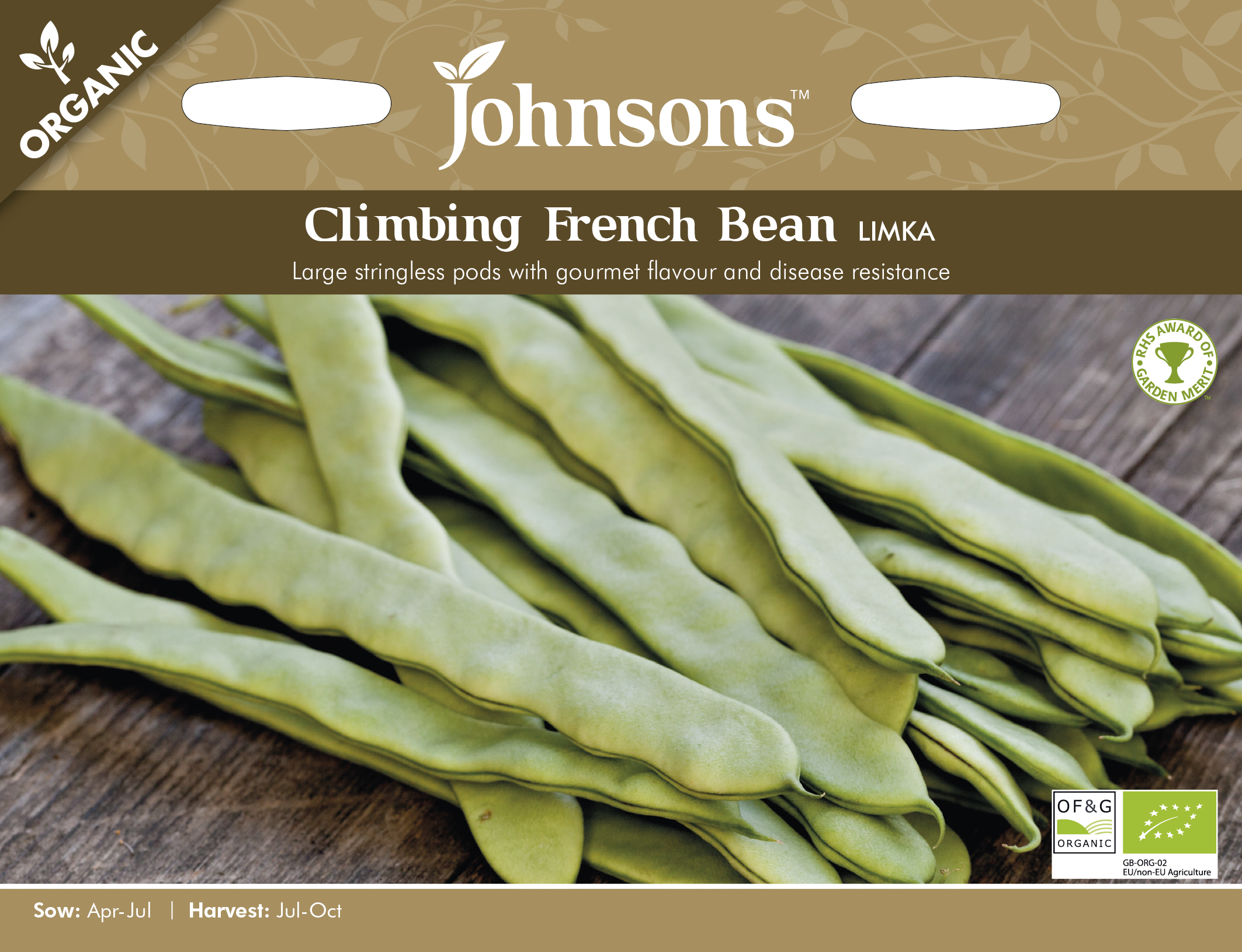 Fræ Cimbing French Bean Limka Organic