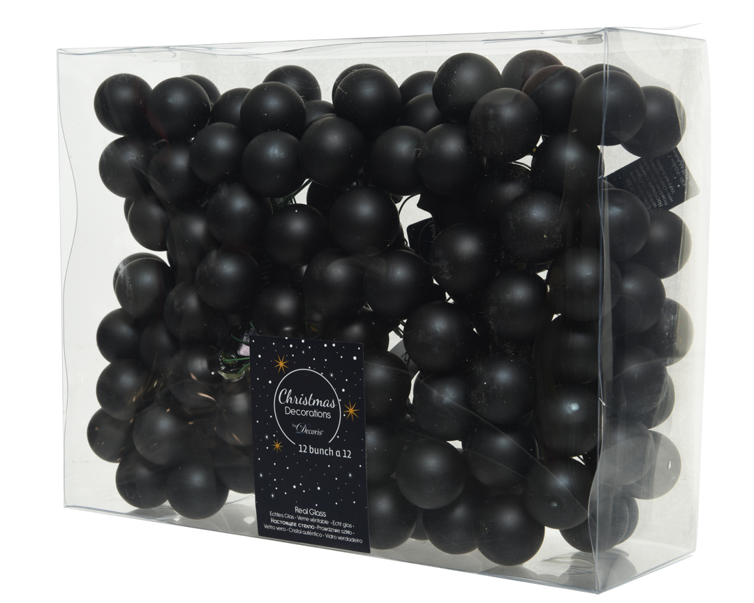 Kúlur á vír 25mm 12stk svartar matt