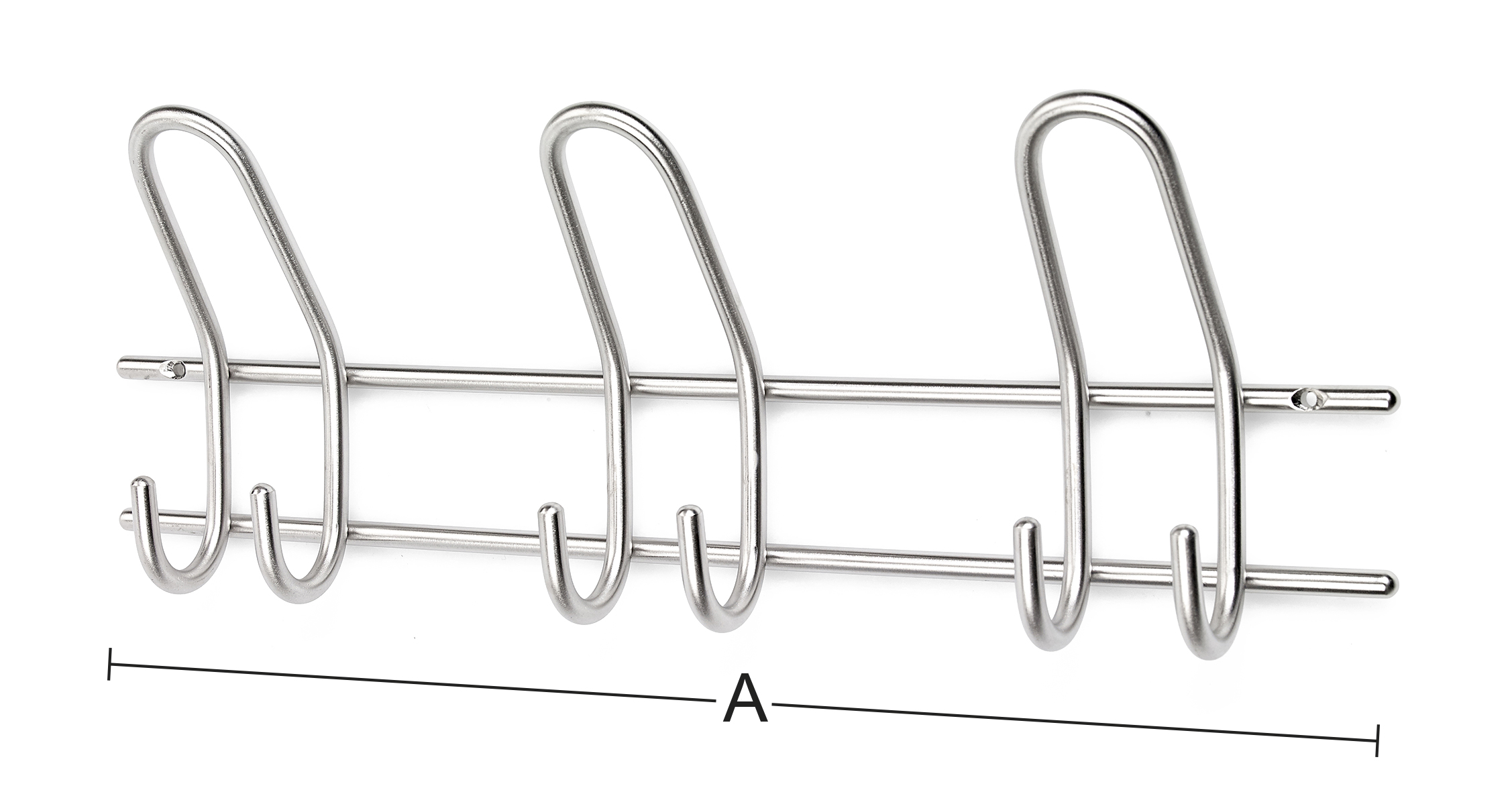Snagi 3 krókar tvöfaldir stál ryðfr 45 cm