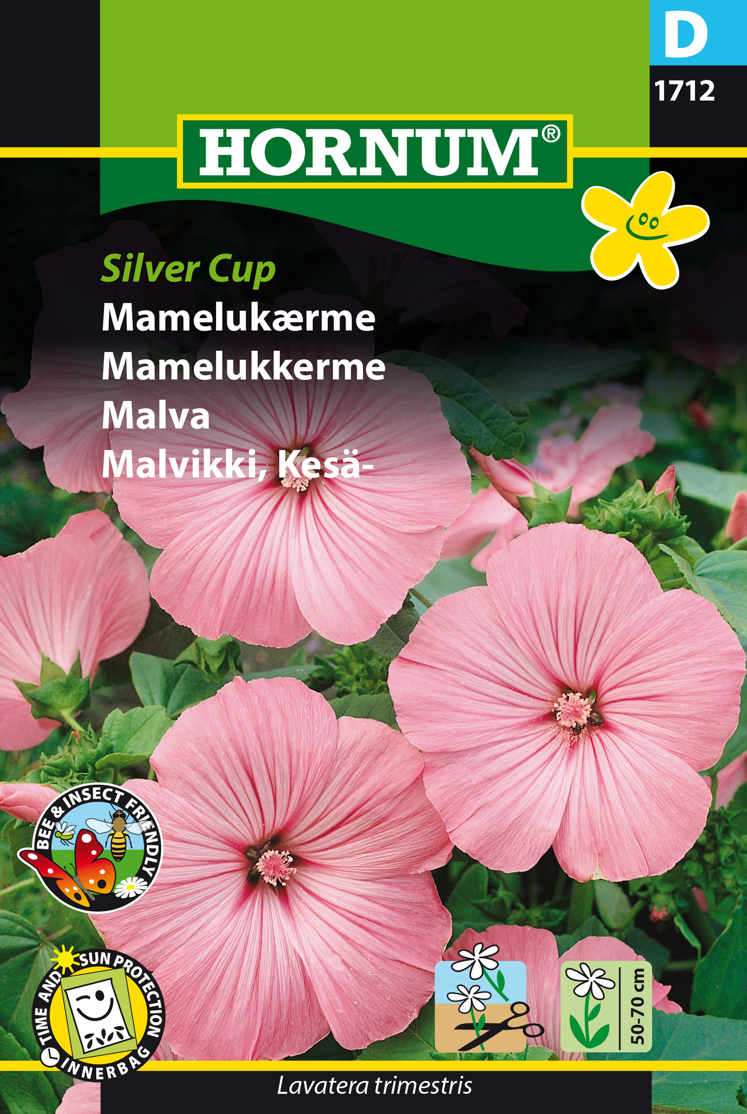 Fræ Aftanroðablóm Lavatera trimestris Silver Cup