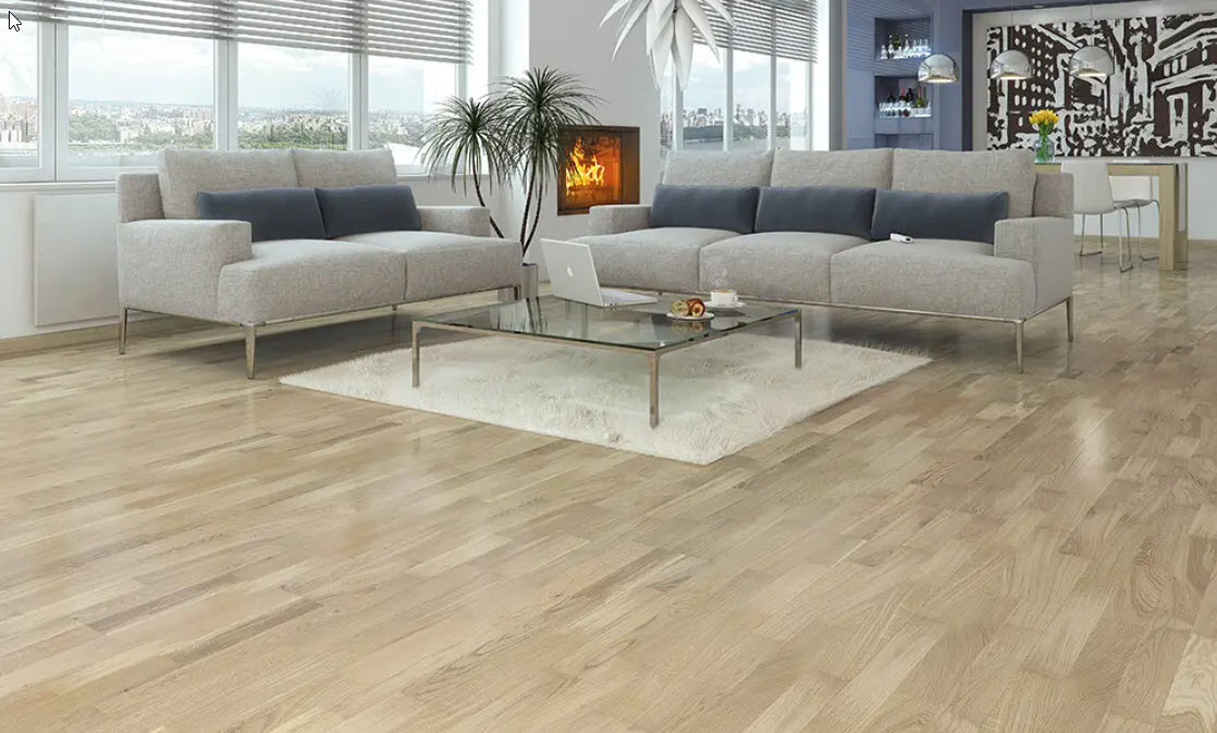 Viðarparket 14 mm Eik hvíttuð matt lökkuð Rust 2200x207 mm