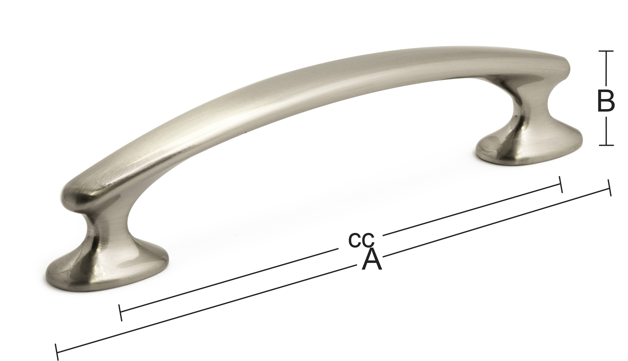 Halda Molly HABO CC96mm 12cm mattnikkel 2 stk í pakka