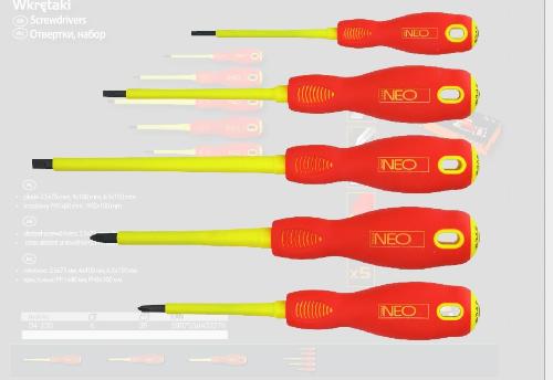 Skrjúfjárnasett 5 stk. NEO 04-220 1000V