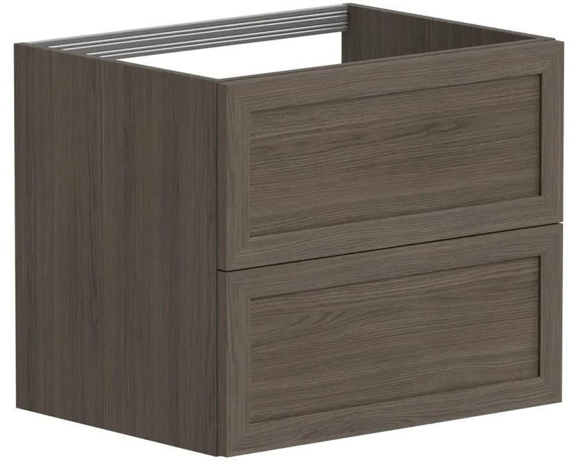 Vaskaskápur RUSTIC m/tveim skúffum reykt eik 60cm