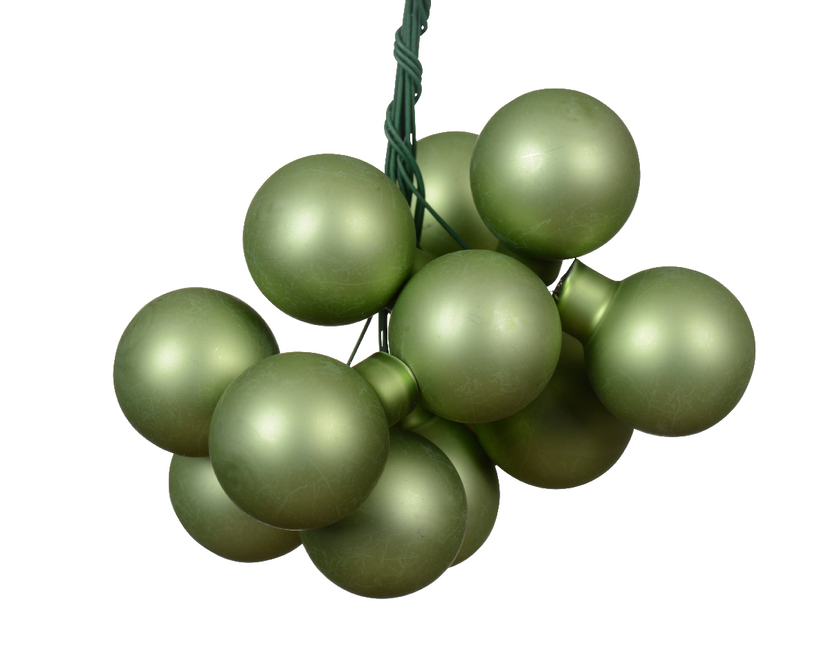 Kúlur á vír 20mm 12stk grænn matt