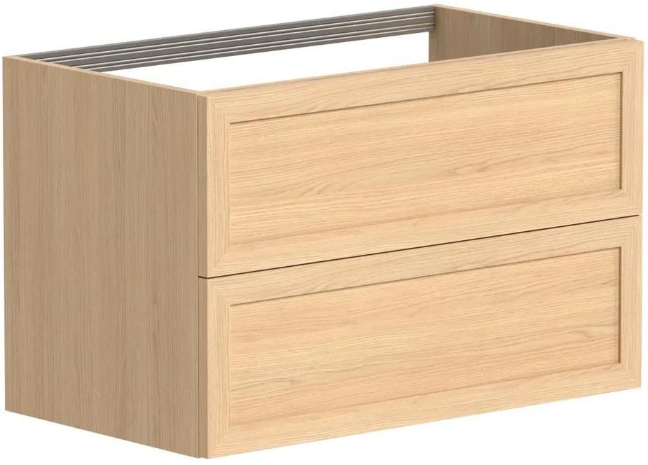 Vaskaskápur RUSTIC m/tveim skúffum hvíttuð eik 80cm