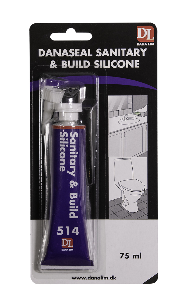 Silikon Danaseal Sanitary & Build 514 glært 75 ml