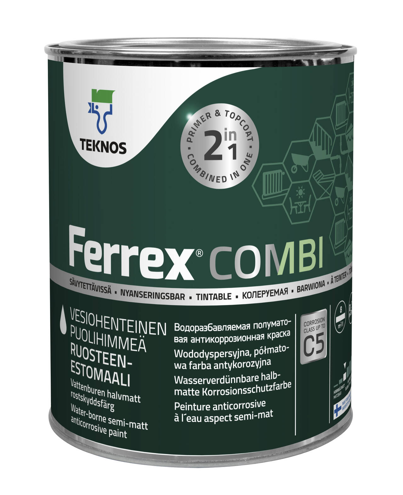 Teknos Ferrex Combi grunnur grár 1L