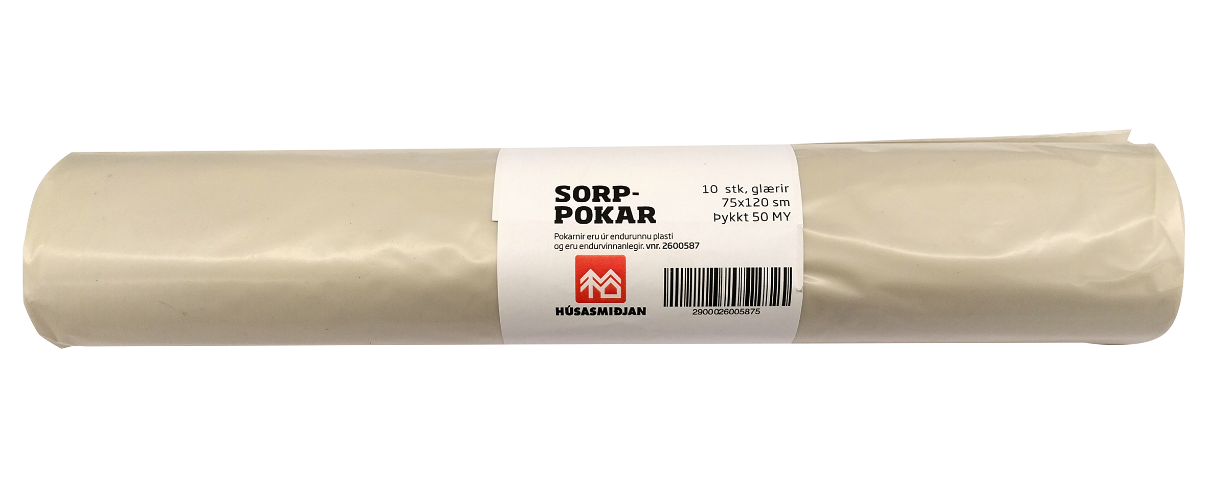 Ruslapokar glærir 750*1200, 50MY, 10 stk