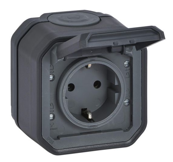 TENGILL PLEXO N SVART, STAKUR 069799L MEÐ BOTN IP55