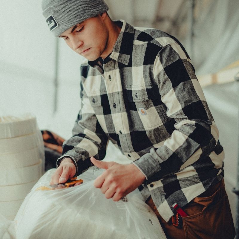 Carhartt köflótt skyrta sv/hv XXL