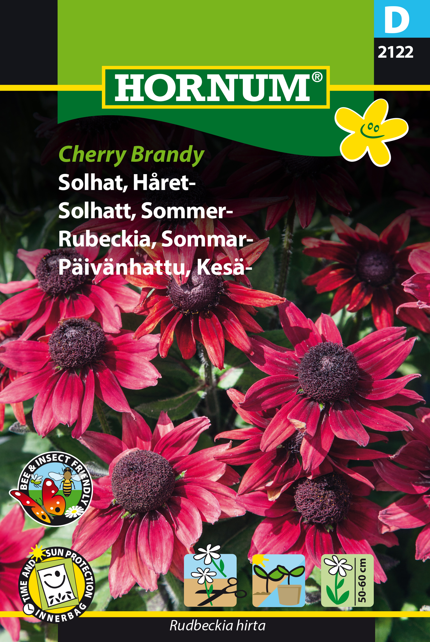 Fræ Frúarhattur Rudbeckia hirta Cherry Brandy