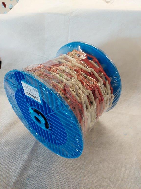 Keðja Plast 6 mm Rauð/Hvít 30m