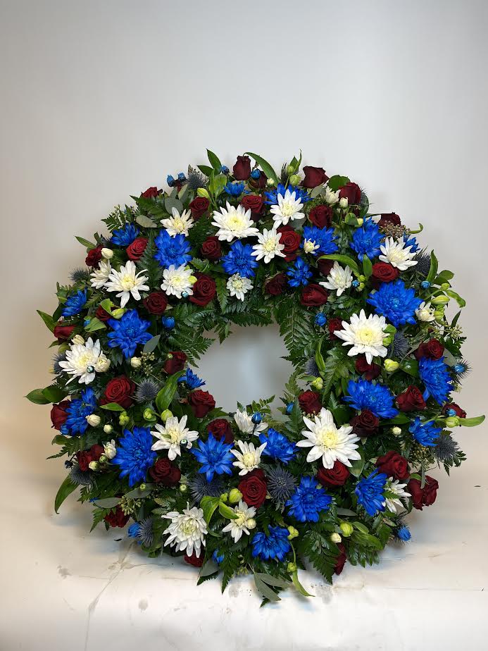 Hringskreyttur útfararkrans 60cm