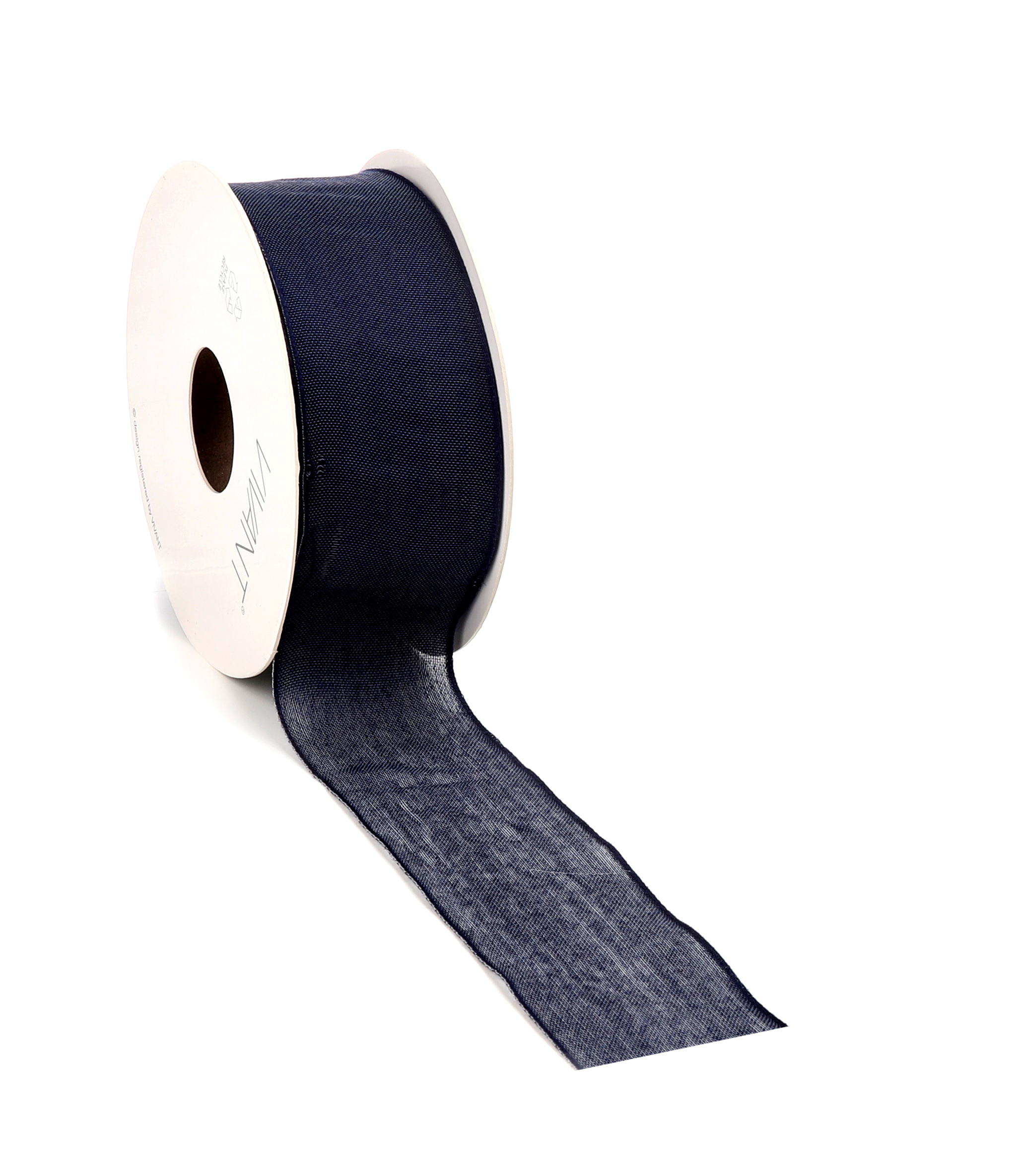 Borði Batiste með vír 38mm*20m dökkblár