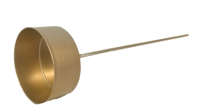 Kramarhús á pinna gyllt 10cm