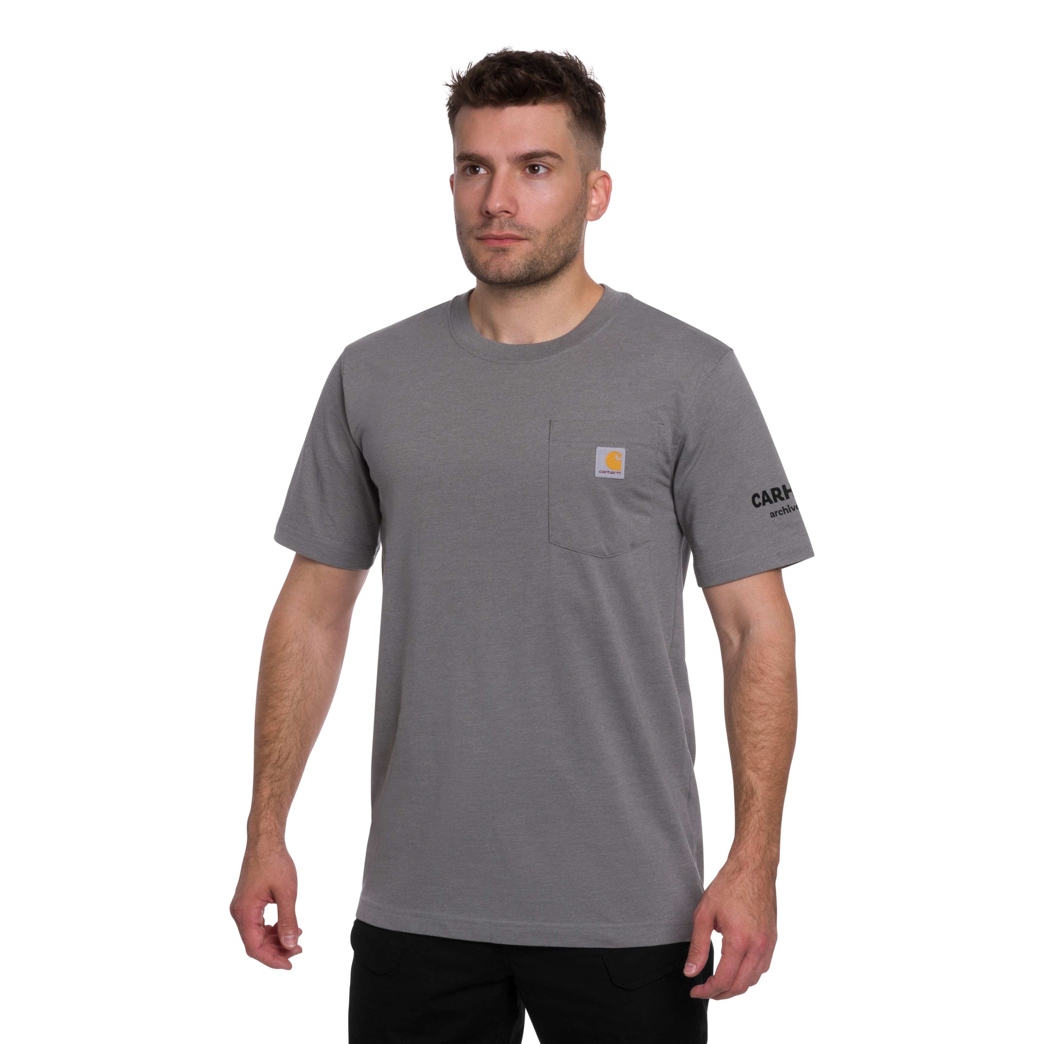 Carhartt t-bolur m.vasa, grár XL
