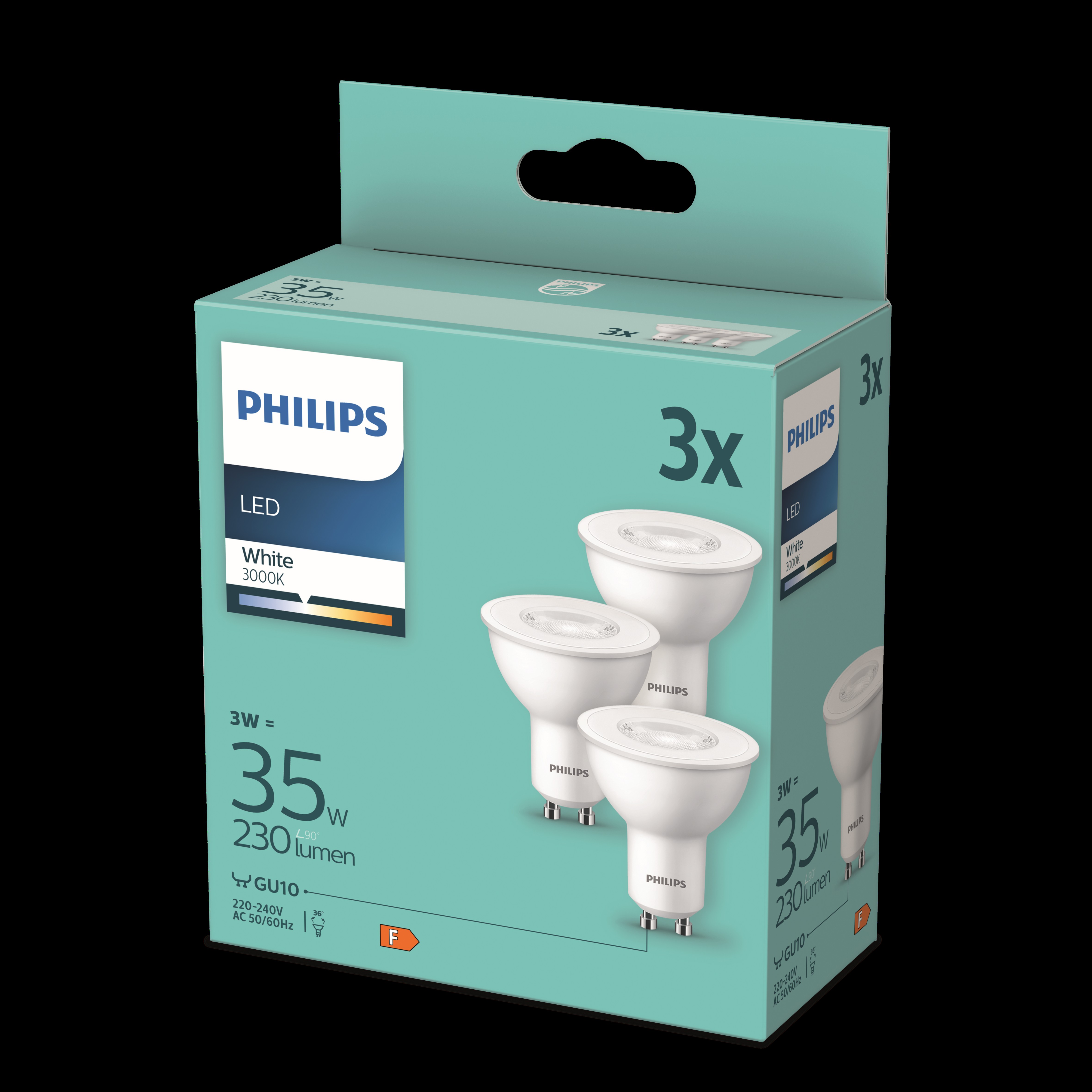 LEDC Kastarapera GU10 35W, 3 í pakka