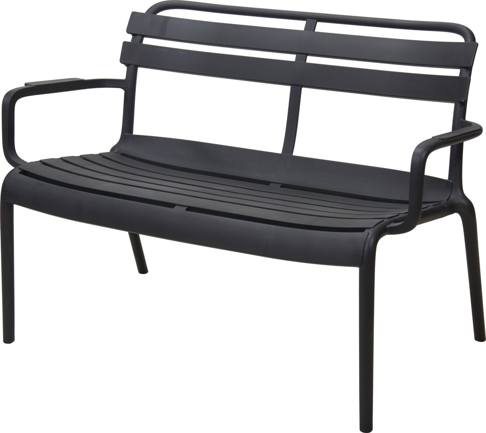 Bekkur úti 100x76cm plast svartur