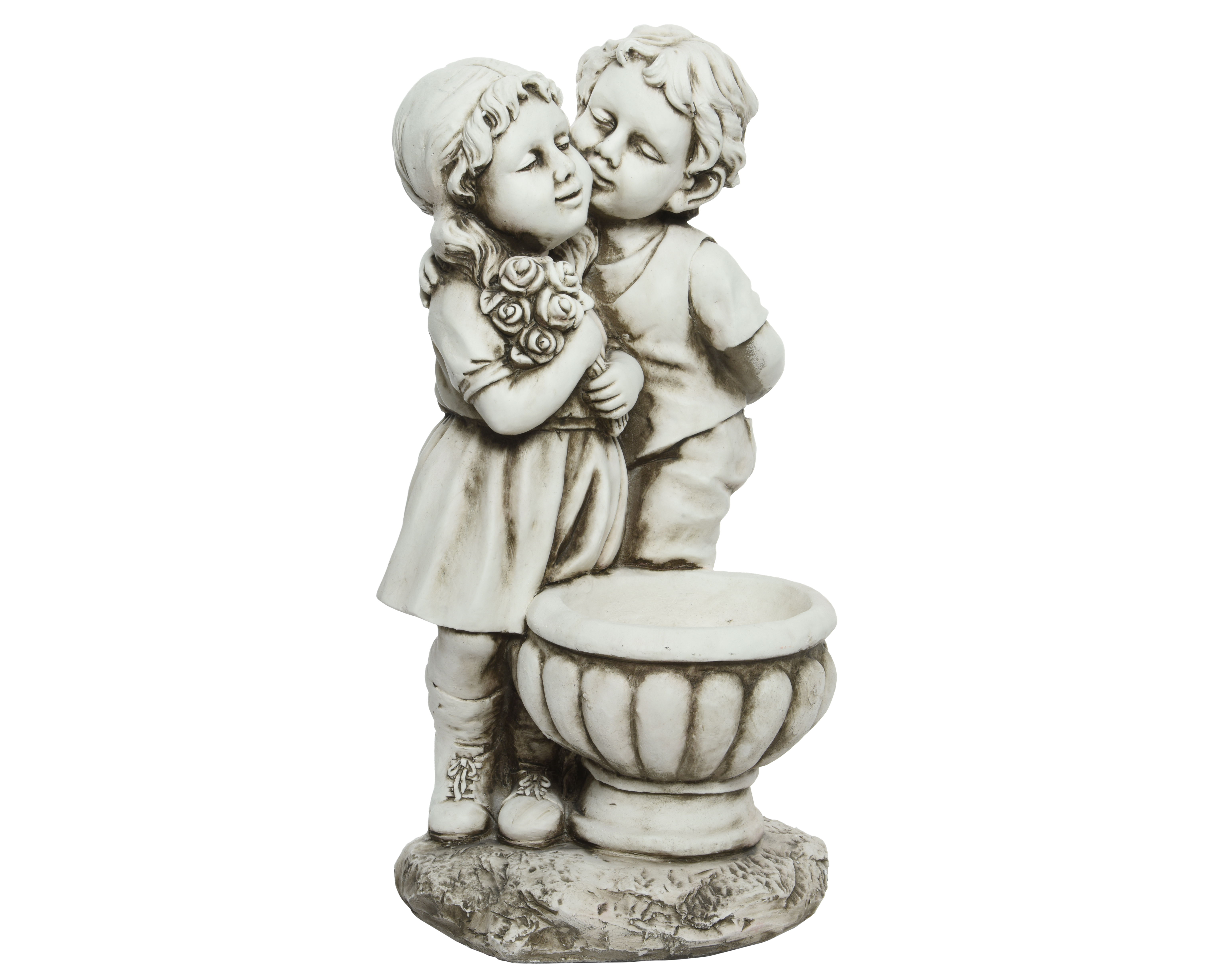 Garðstytta krakkar off white 28*31,5*h61cm