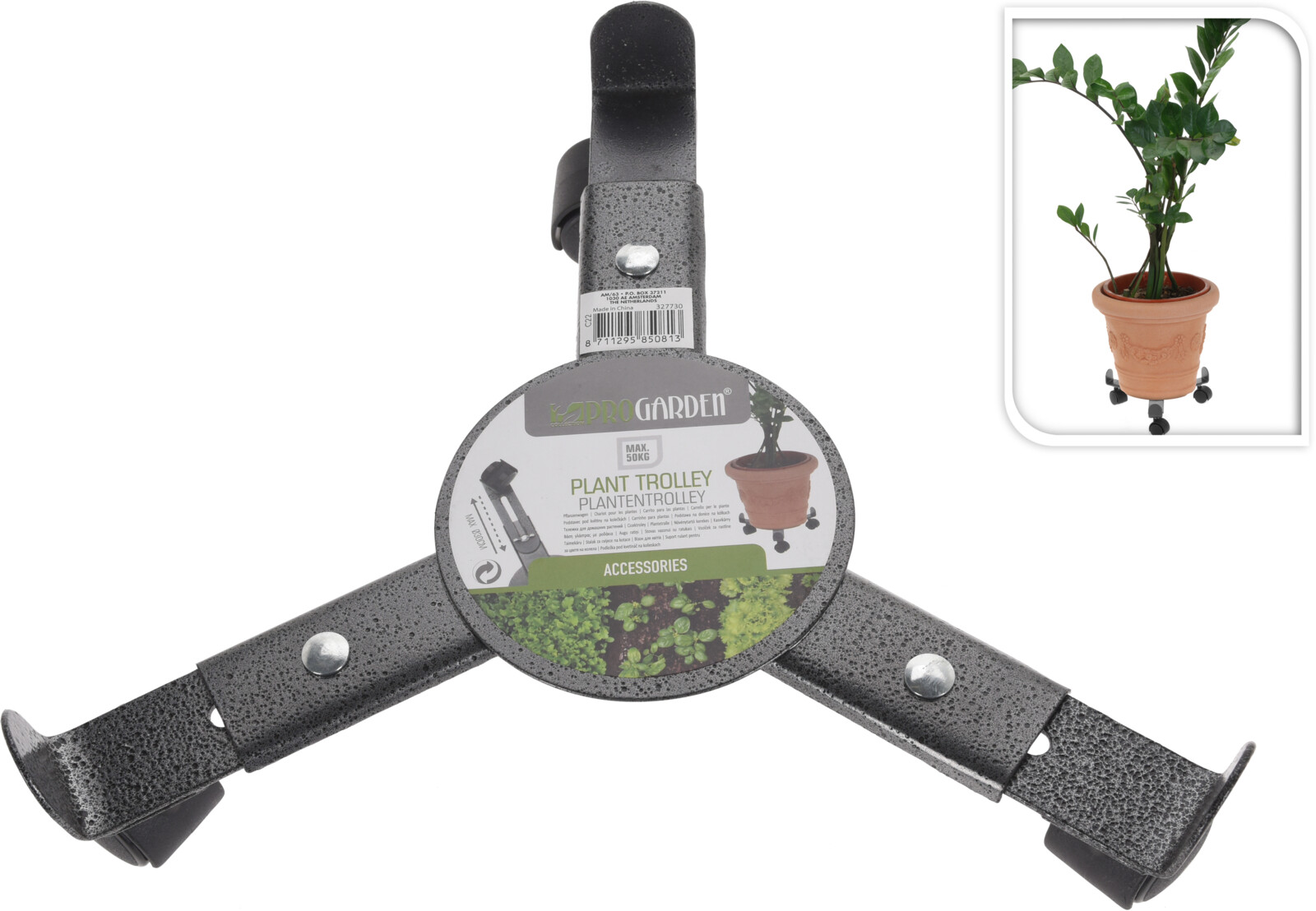 Plöntuvagn stillanlegur