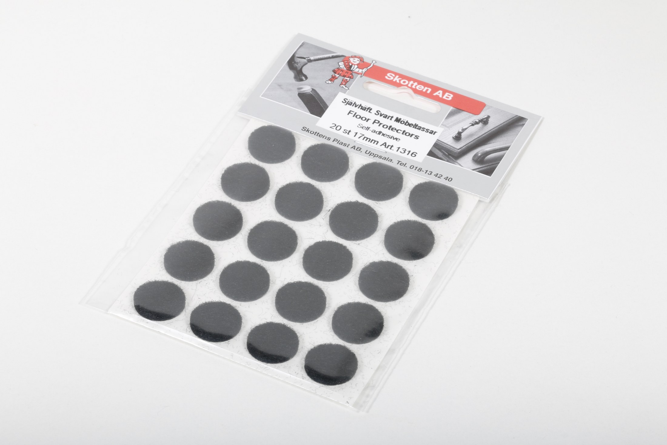 STÓLAFILT 17MM SVART 20 STK