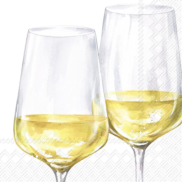 Servíettur WHITE WINE GLASSES 25*25cm 20stk