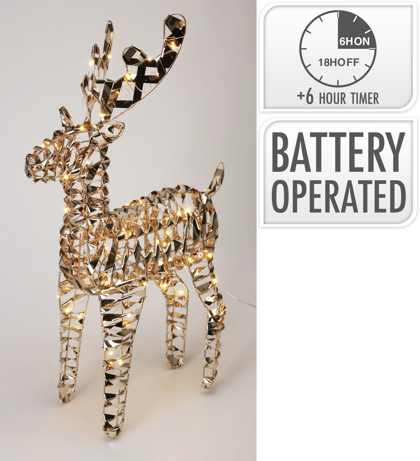 Hreindýr 60cm gyllt micro led
