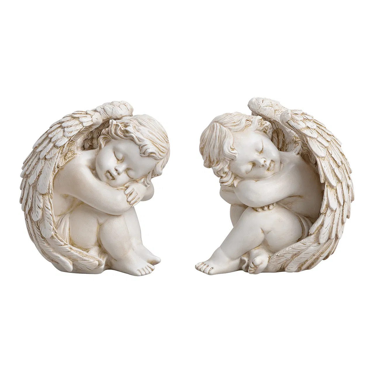 Engill situr 13*8*h12cm hvítur 2 gerðir