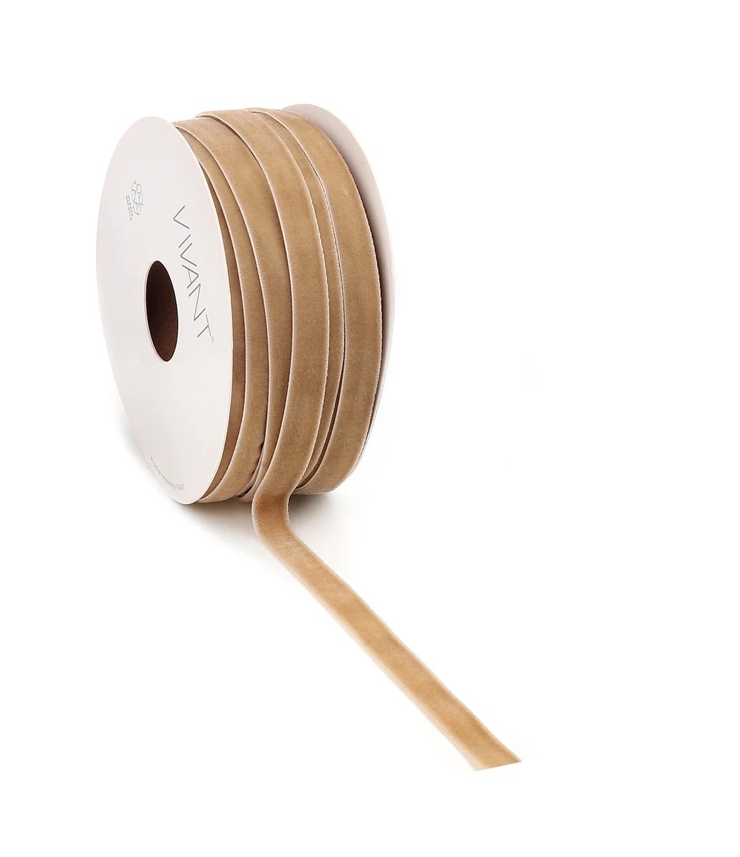 Borði velvet 9mm*20m champagne