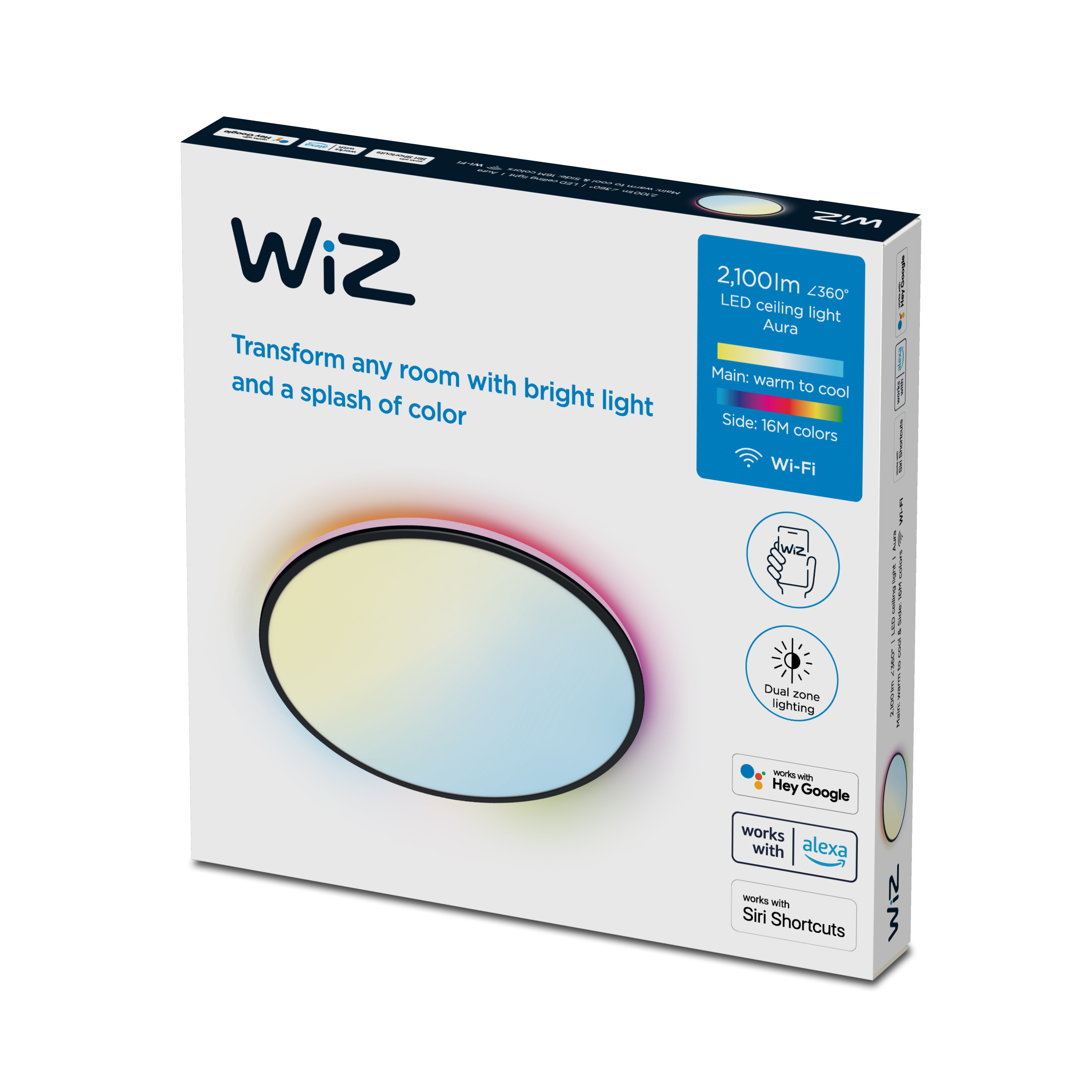 Wiz Rune Loftljós RGB 21W svart		