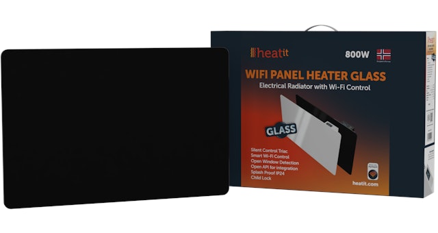 HEATIT WIFI ÞILOFN 800W GLER SVARTUR H425 L625