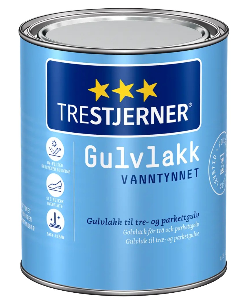 Lakk glært Trestjerner vatns hálfmatt 0,75L