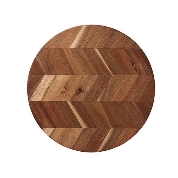 Skurðarbretti hringlaga 28 sm, Akasíaviður