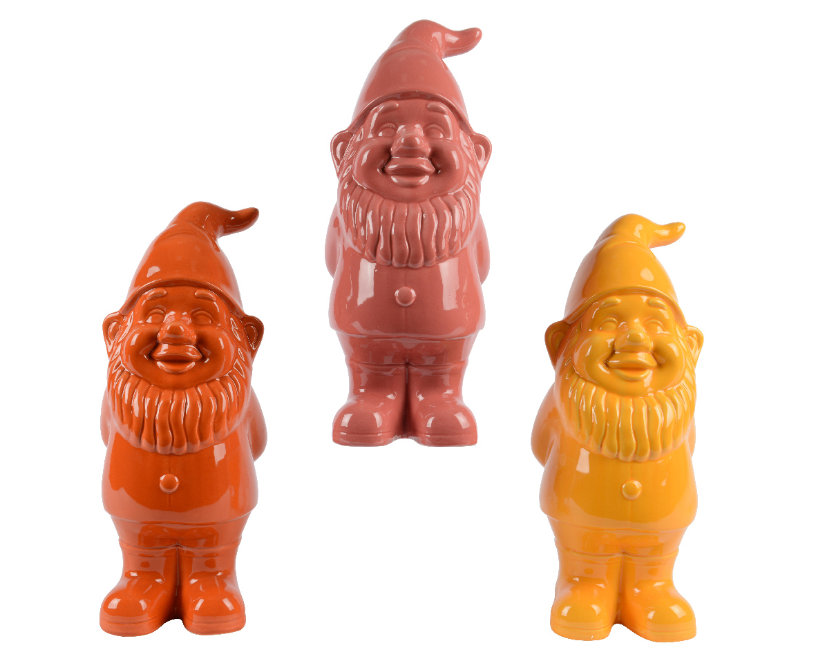 Garðálfur glans einlita 3 litir 15*14*h35cm