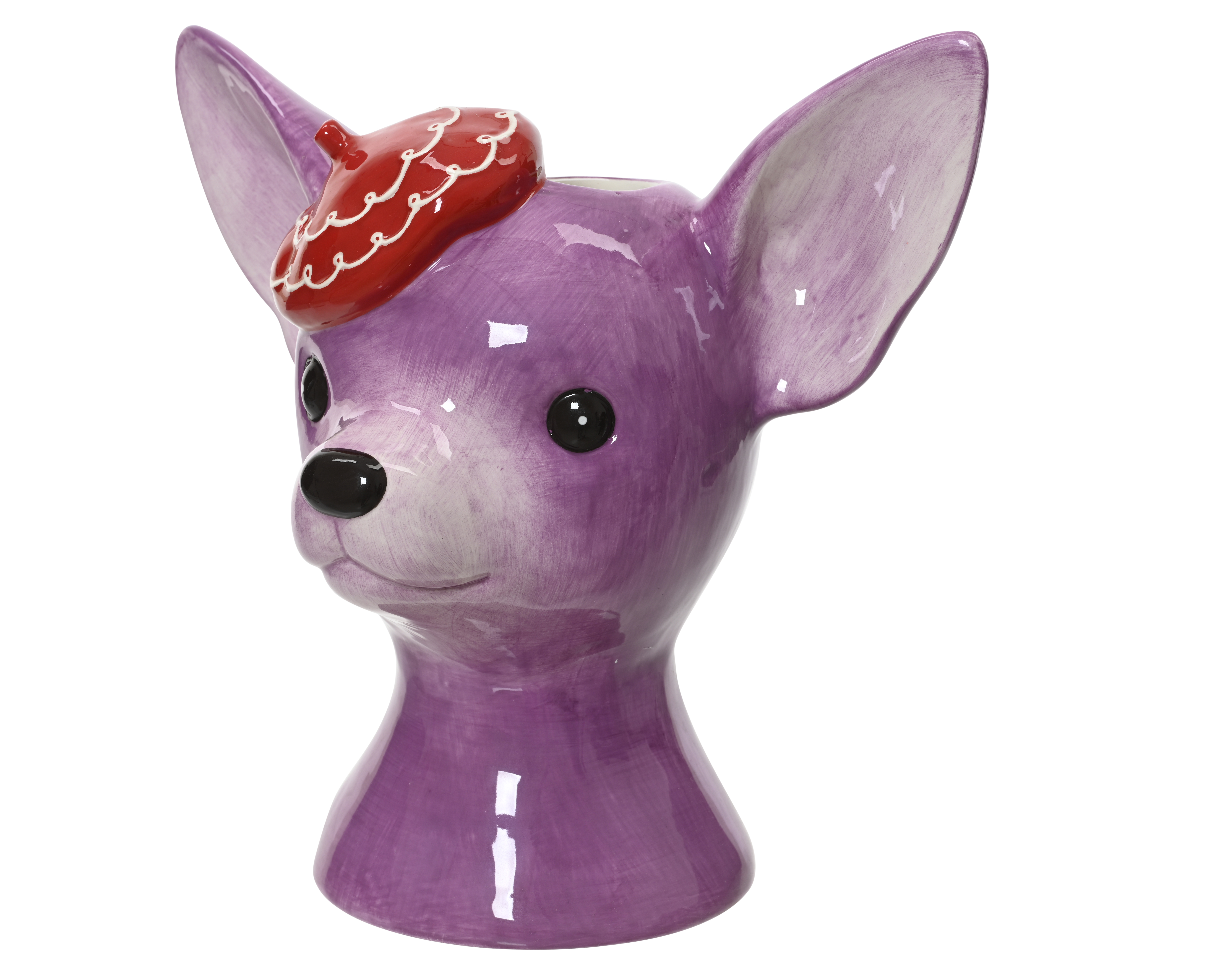 Vasi hundur fjólublár 22,9*14,5*h17,8cm